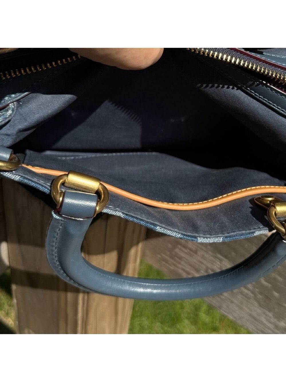 NEW Coach Rogue 25 Signature Denim Satchel Crossbody Bag CR691 NWOT - Picture 9 of 16
